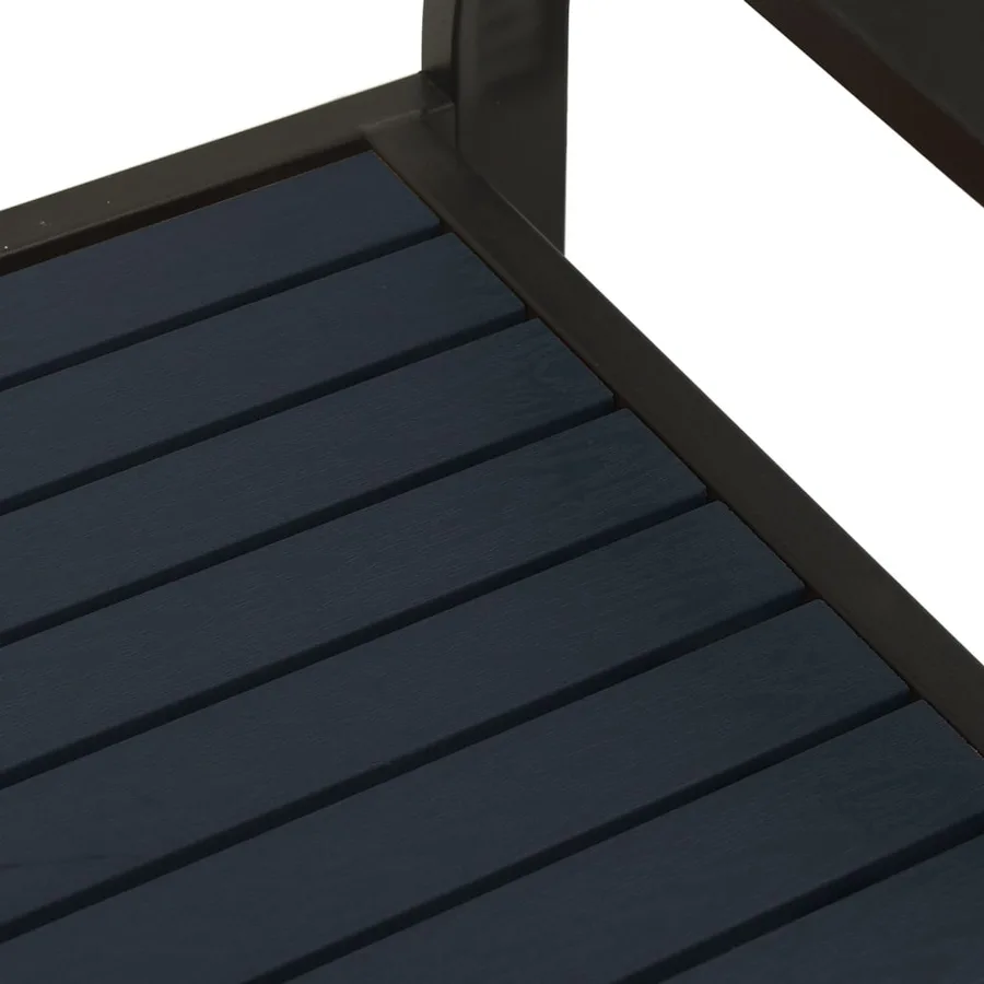 Banc de jardin 124,5 cm acier et WPC noir - 5