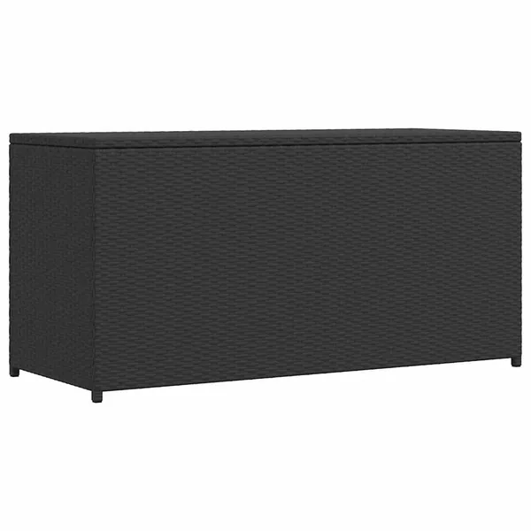 Boîte de rangement de jardin noir 120x50x60 cm résine tressée