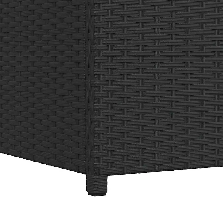 Boîte de rangement de jardin noir 120x50x60 cm résine tressée - 11