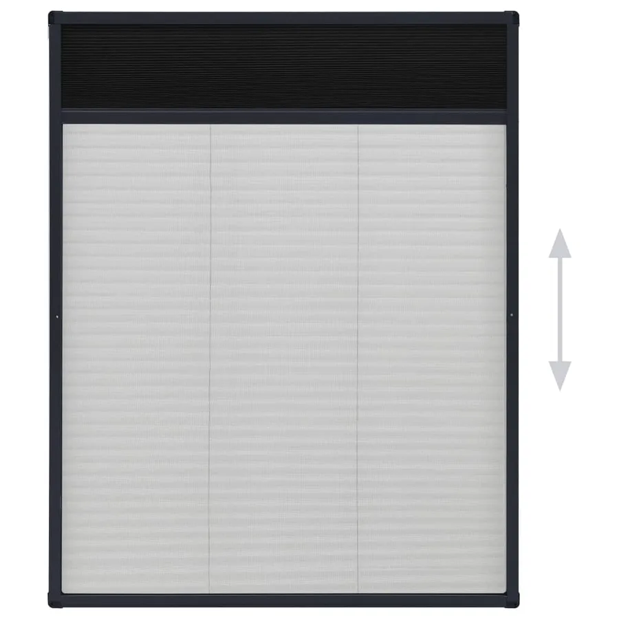 Moustiquaire plissée pour fenêtre Aluminium Anthracite 60x80 cm - 4