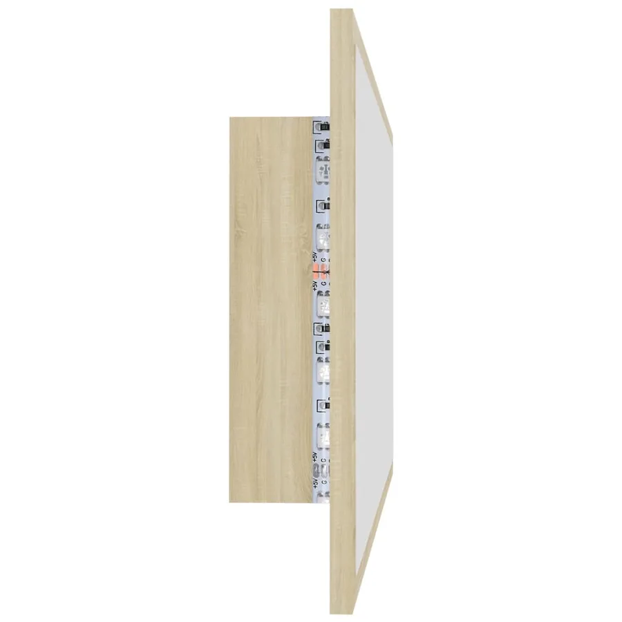 Miroir LED de salle de bain Chêne sonoma 80x8,5x37 cm Acrylique - 8