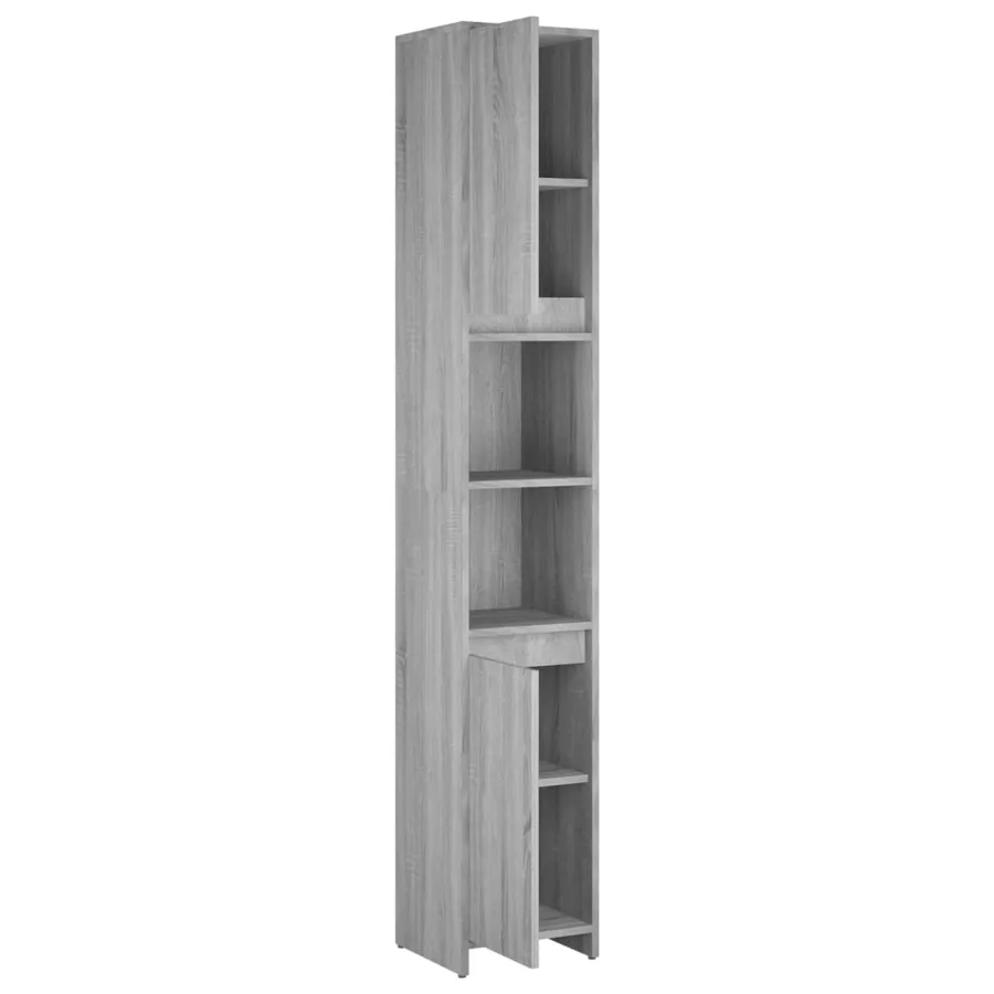 Armoire de bain Sonoma gris 30x30x183,5 cm Bois d'ingénierie - 5