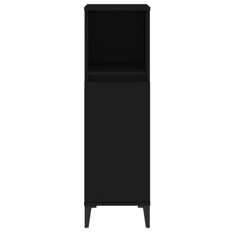 Armoire de salle de bain noir 30x30x100 cm bois d'ingénierie - 10