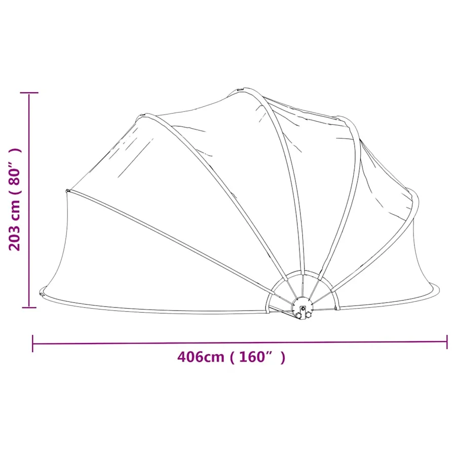 Dôme de piscine rond 406x203 cm PVC - 8