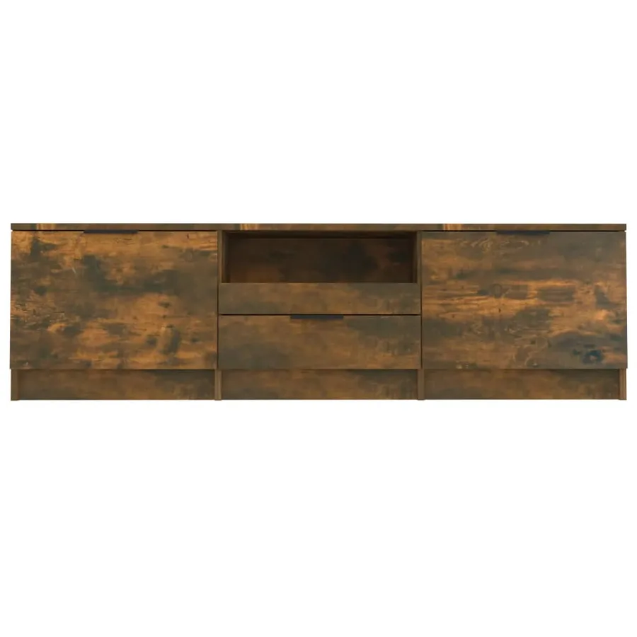 Meuble TV Chêne fumé 140x35x40 cm Bois d'ingénierie - 4