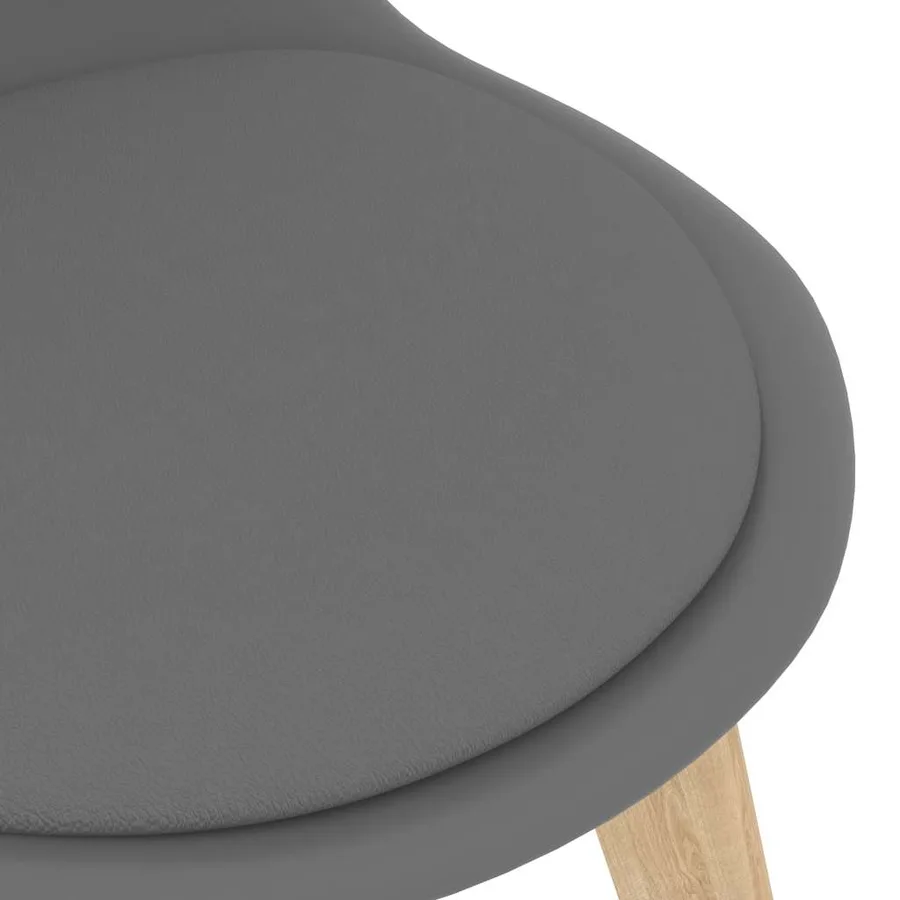 Chaises à manger lot de 4 Gris Plastique - 6