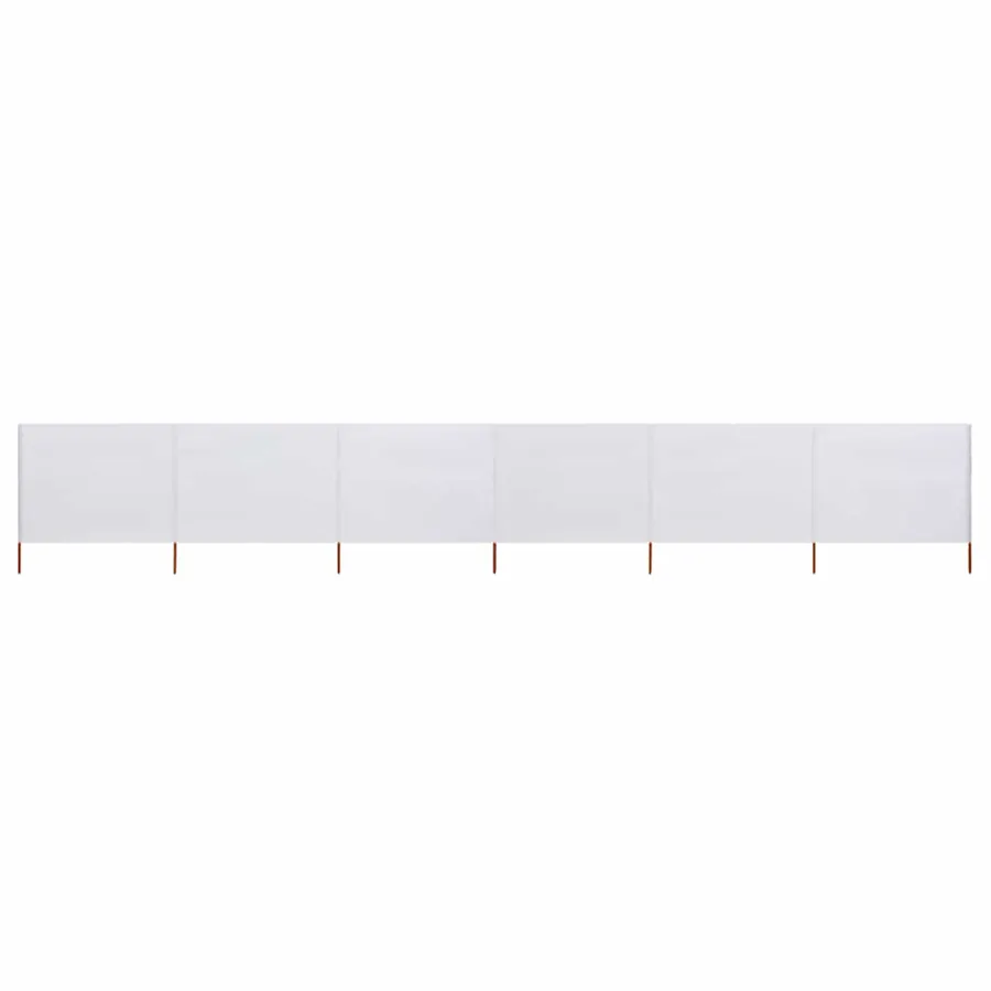 Paravent 6 panneaux Tissu 800 x 120 cm Blanc sable