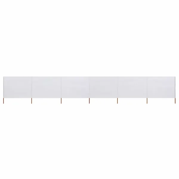 Paravent 6 panneaux Tissu 800 x 120 cm Blanc sable