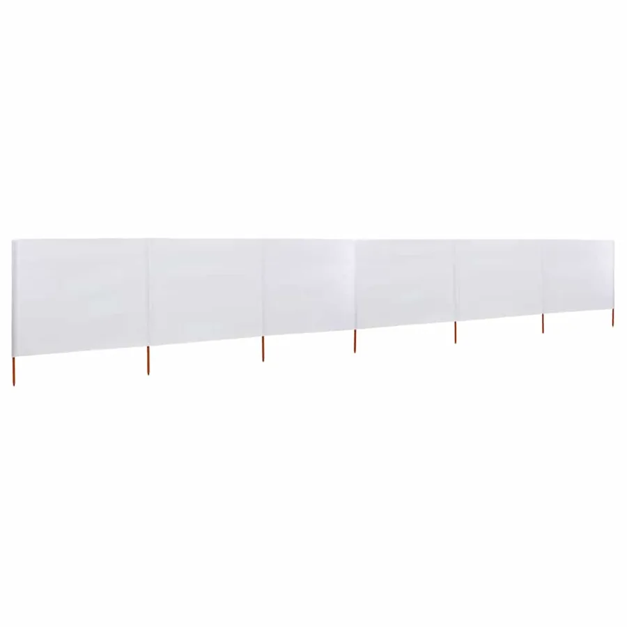 Paravent 6 panneaux Tissu 800 x 120 cm Blanc sable - 2