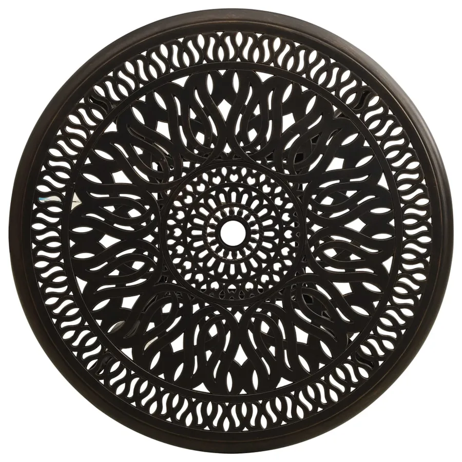 Table de jardin Bronze 90x90x74 cm Aluminium coulé - 3