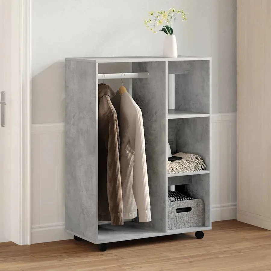 Garde-robe Gris béton 80x40x110 cm Bois d’ingénierie