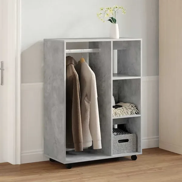 Garde-robe Gris béton 80x40x110 cm Bois d’ingénierie