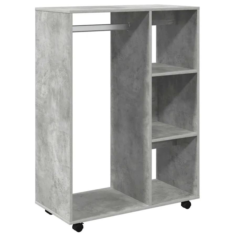Garde-robe Gris béton 80x40x110 cm Bois d’ingénierie - 2