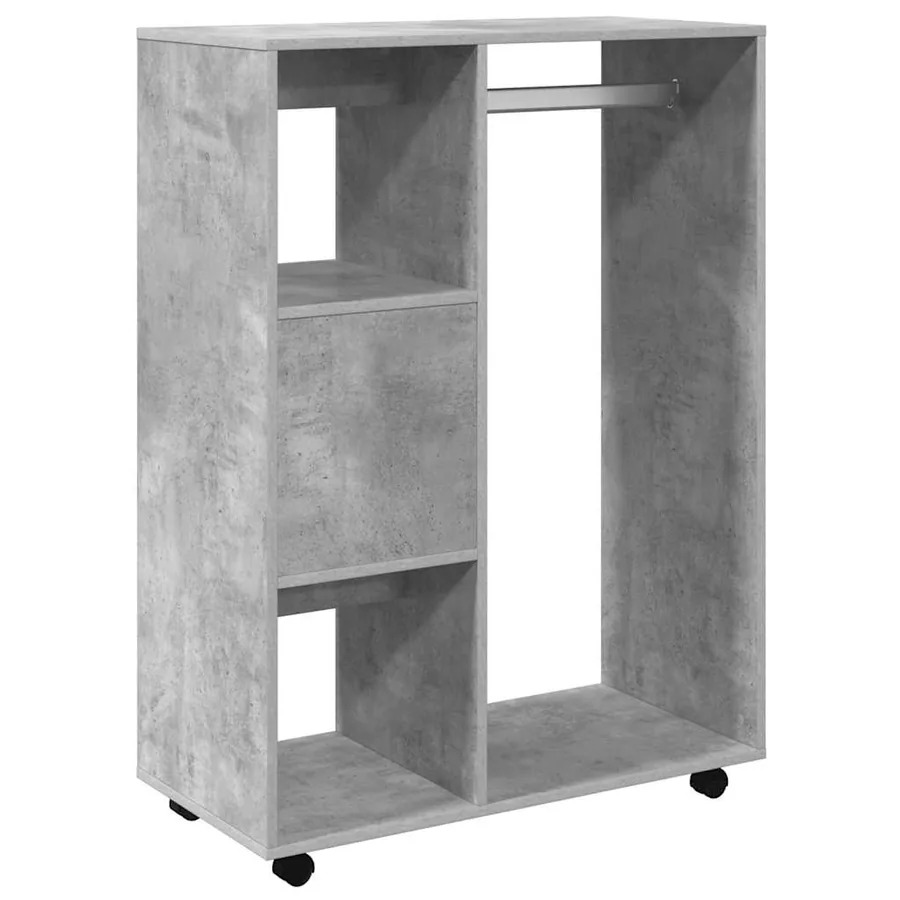 Garde-robe Gris béton 80x40x110 cm Bois d’ingénierie - 5