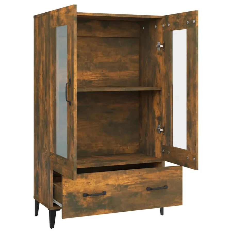 Buffet haut Chêne fumé 70x31x115 cm Bois d'ingénierie - 6