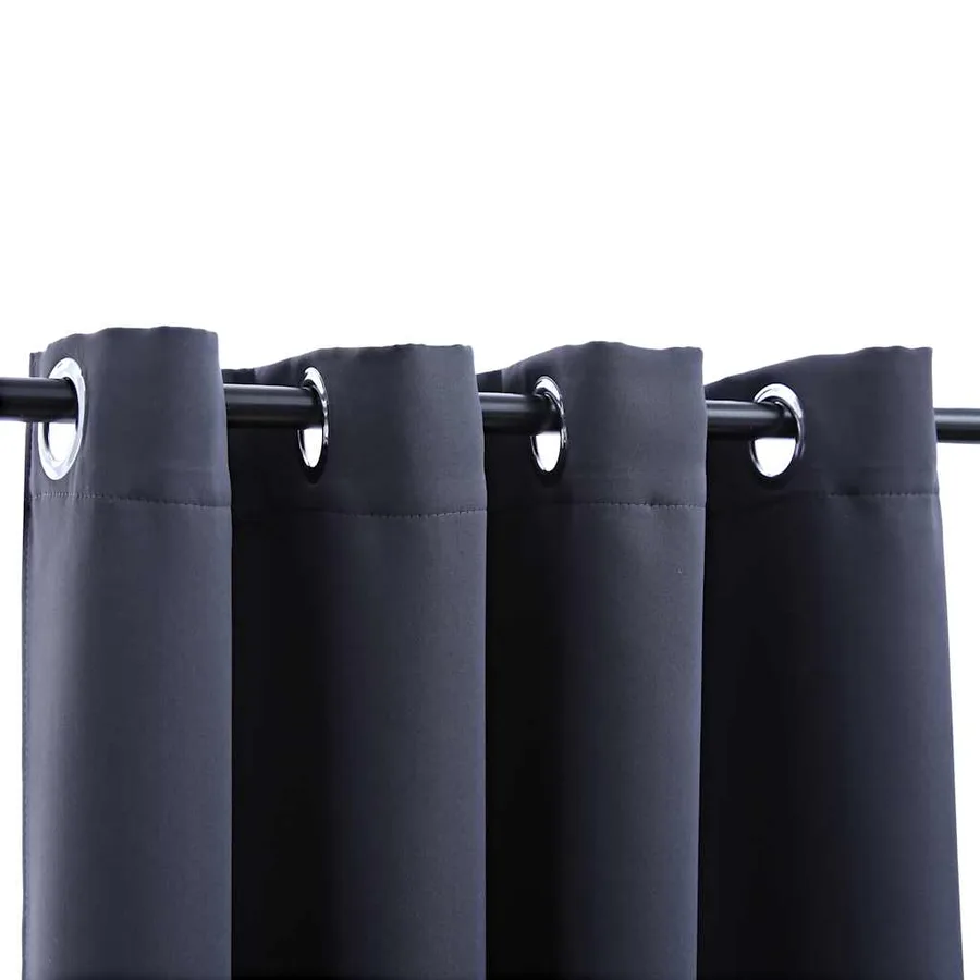 Rideaux occultants avec anneaux Métal 2pcs Anthracite 140x245cm - 3