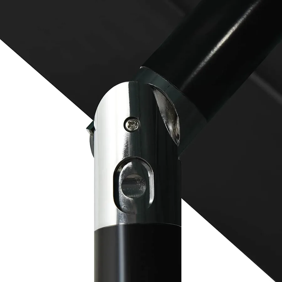 Parasol de jardin à 3 niveaux avec mât en aluminium noir 3,5 m - 6