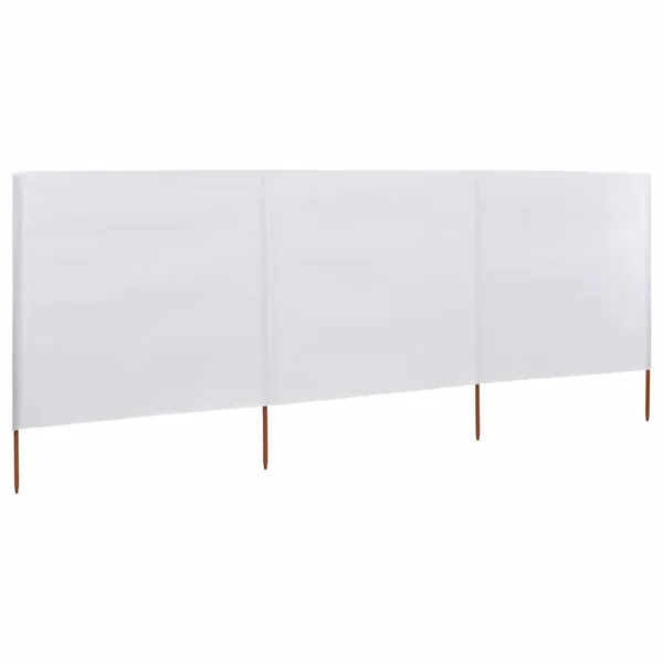 Paravent 3 panneaux Tissu 400 x 120 cm Blanc