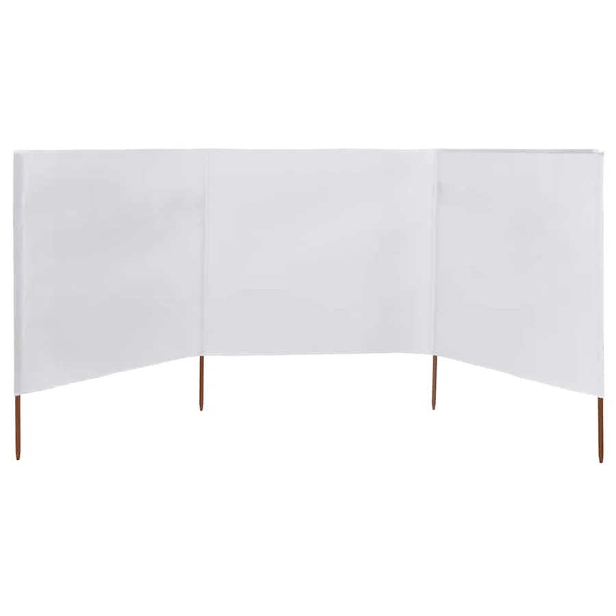 Paravent 3 panneaux Tissu 400 x 120 cm Blanc - 2