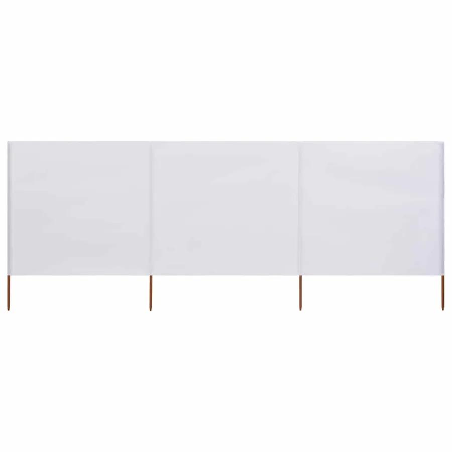 Paravent 3 panneaux Tissu 400 x 120 cm Blanc - 3