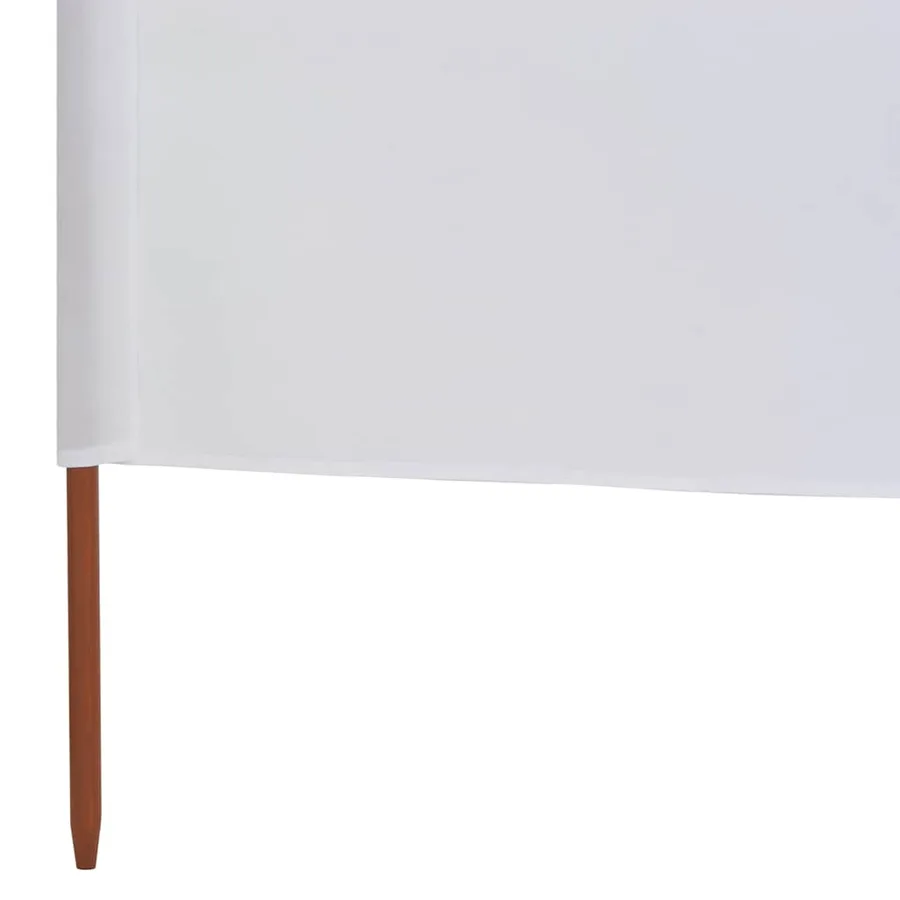 Paravent 3 panneaux Tissu 400 x 120 cm Blanc - 5
