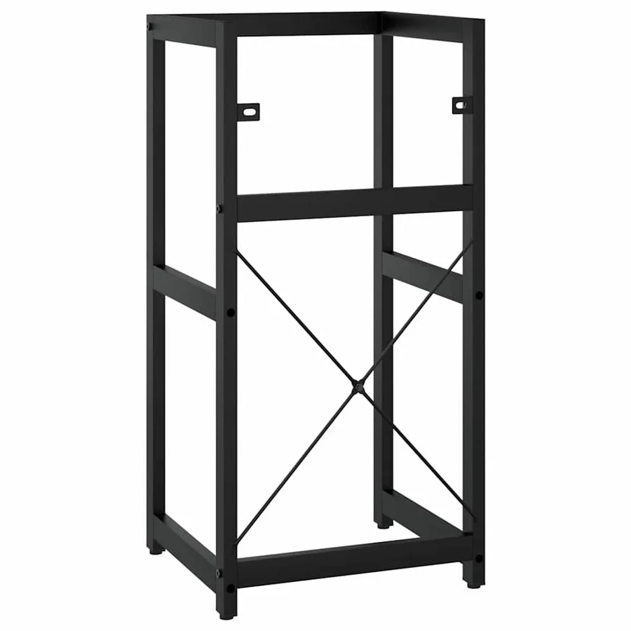 Cadre de lavabo de salle de bain Noir 40x38x83 cm Fer - 6