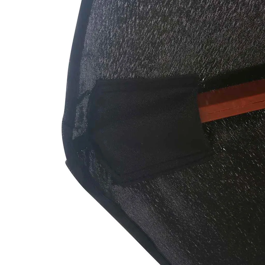Parasol d'extérieur avec mât en bois 350 cm Noir - 5