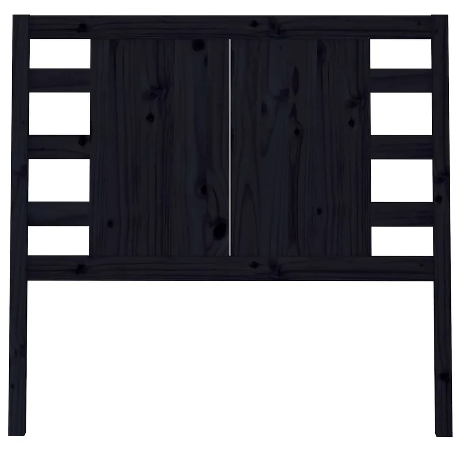 Tête de lit Noir 96x4x100 cm Bois massif de pin - 3