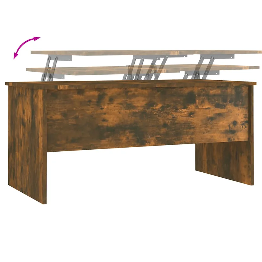 Table basse Chêne fumé 102x50,5x46,5 cm Bois d'ingénierie - 8