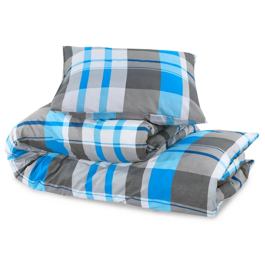 Ensemble de housse de couette Bleu et gris 220x240 cm Coton - 6