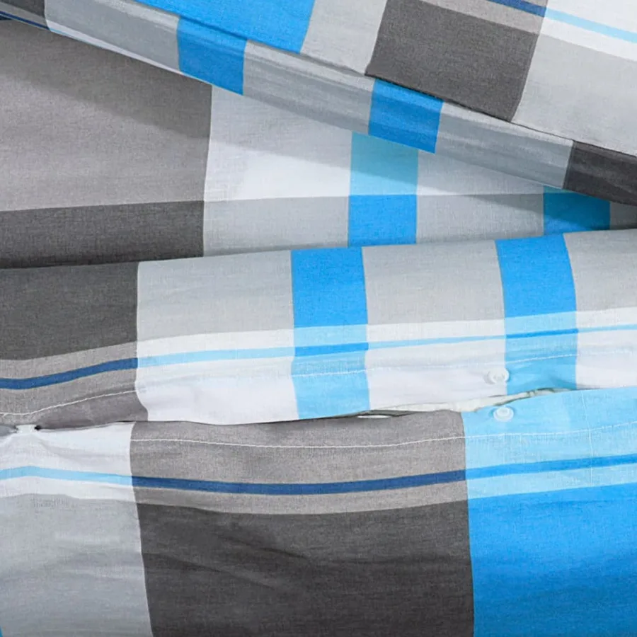 Ensemble de housse de couette Bleu et gris 220x240 cm Coton - 8