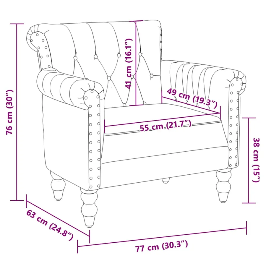 Fauteuil Marron Cuir de chèvre véritable - 10