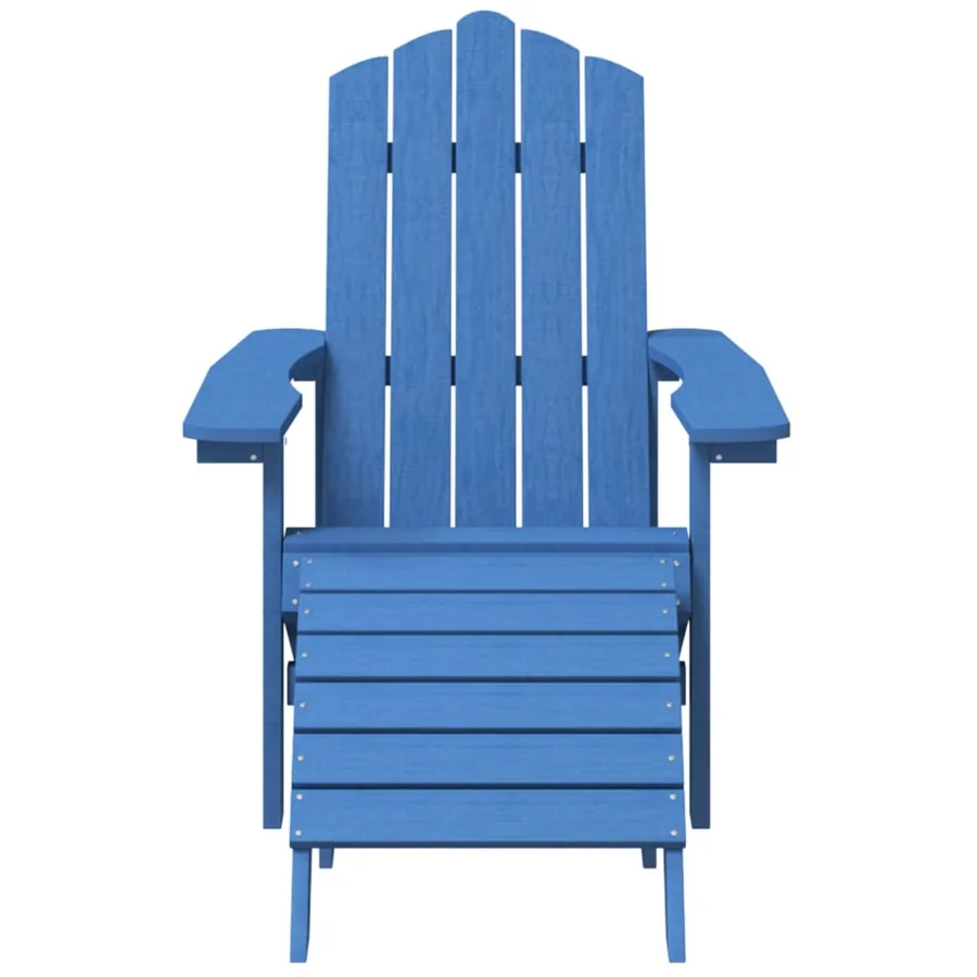 Chaise de jardin Adirondack repose-pied table PEHD Bleu aqua - 4