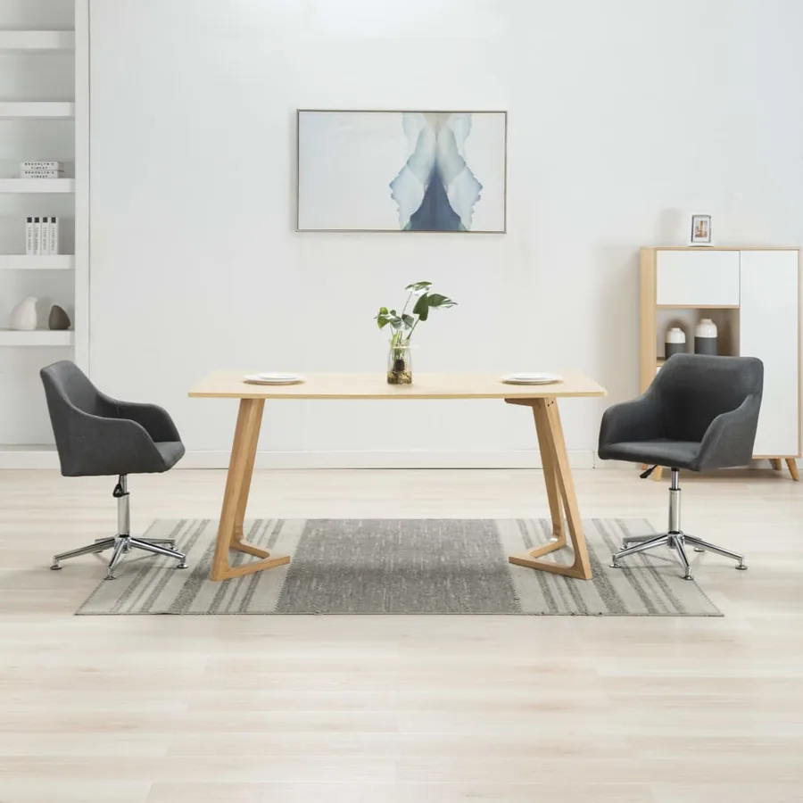 Chaises pivotantes à manger lot de 2 gris foncé tissu