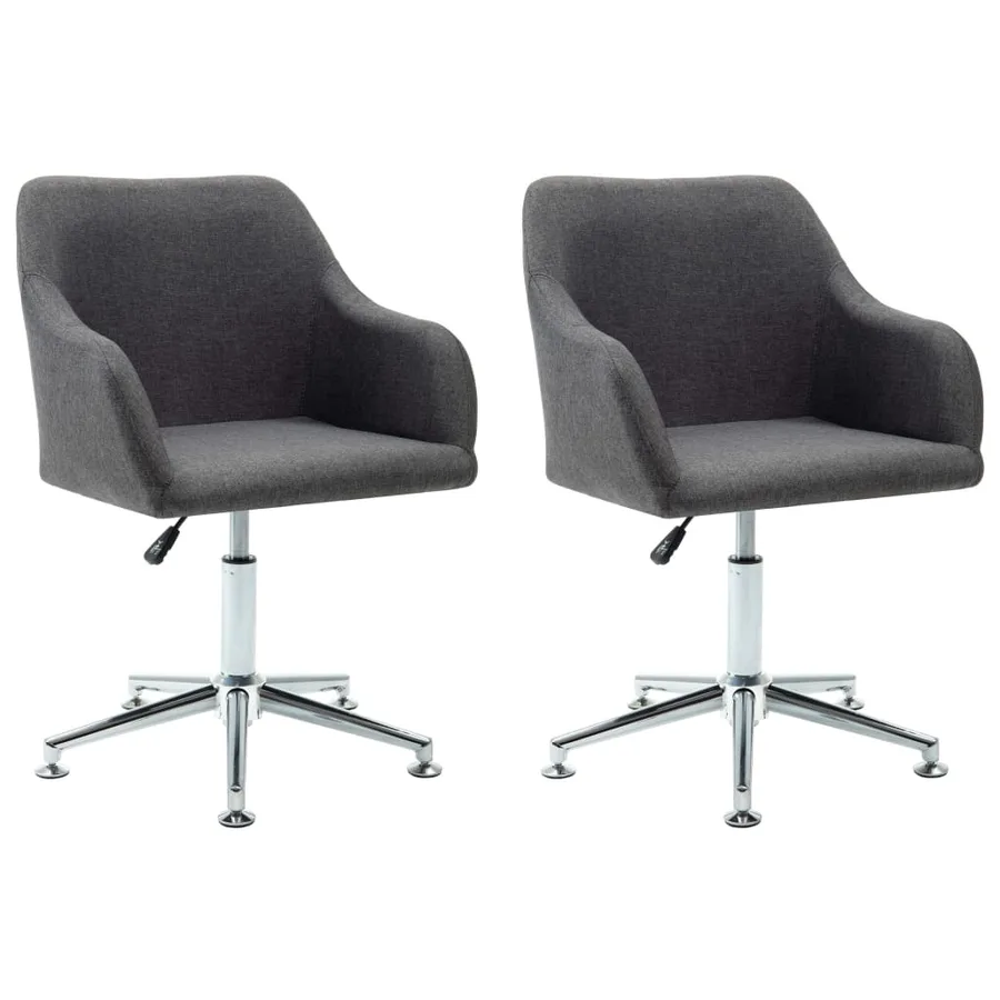 Chaises pivotantes à manger lot de 2 gris foncé tissu - 2