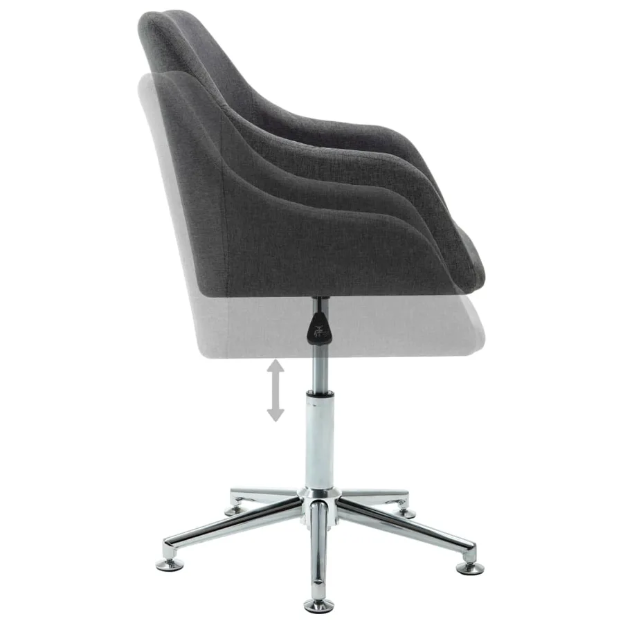 Chaises pivotantes à manger lot de 2 gris foncé tissu - 7