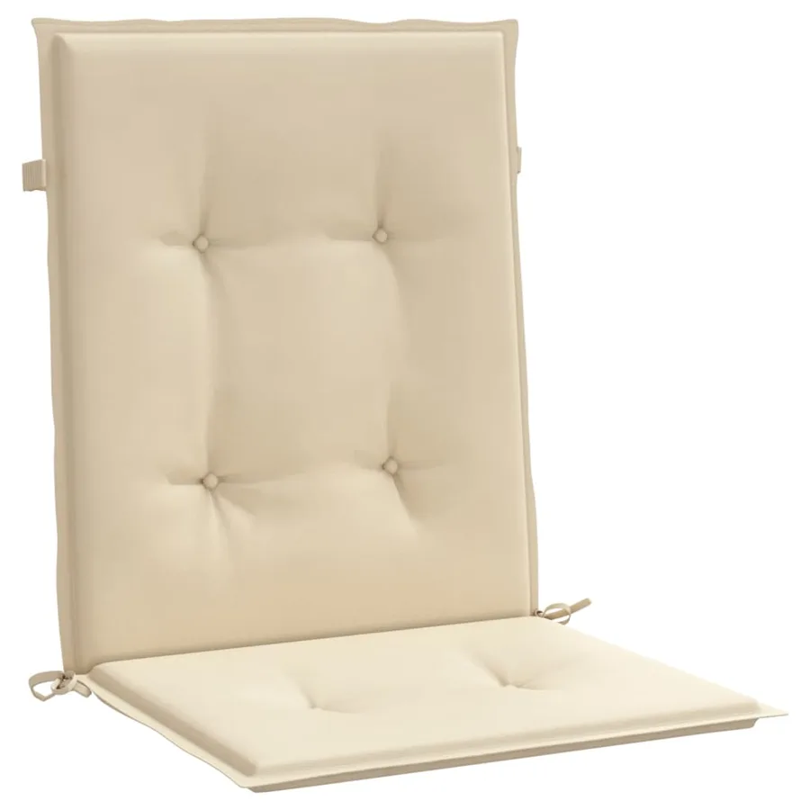 Coussins de chaise de jardin à dossier bas lot de 6 beige - 5