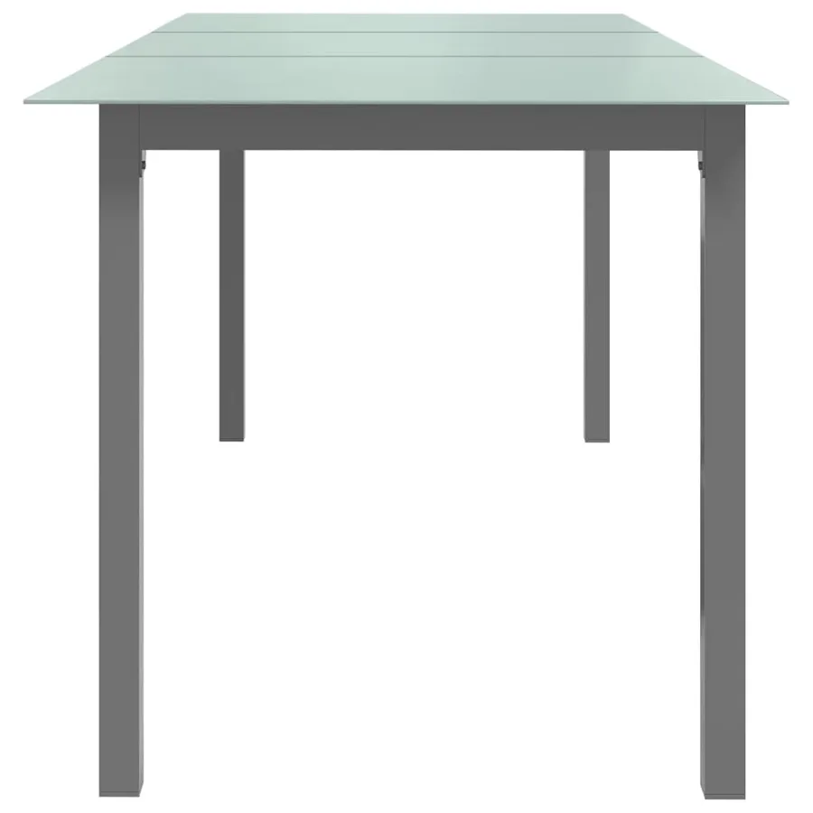 Table de jardin Gris clair 190x90x74 cm Aluminium et verre - 3