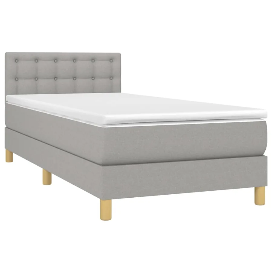 Sommier à lattes de lit avec matelas et LED Gris clair 90x200cm - 3
