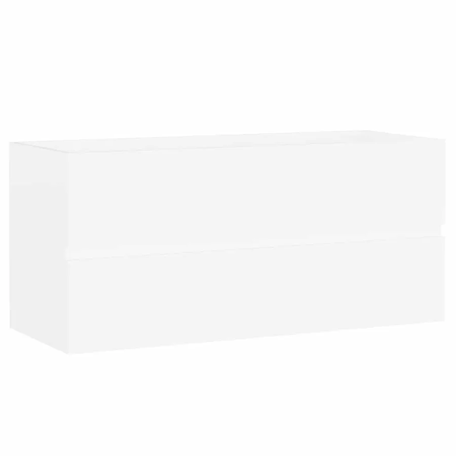 Armoire d'évier Blanc 100x38,5x45 cm Bois d'ingénierie - 2