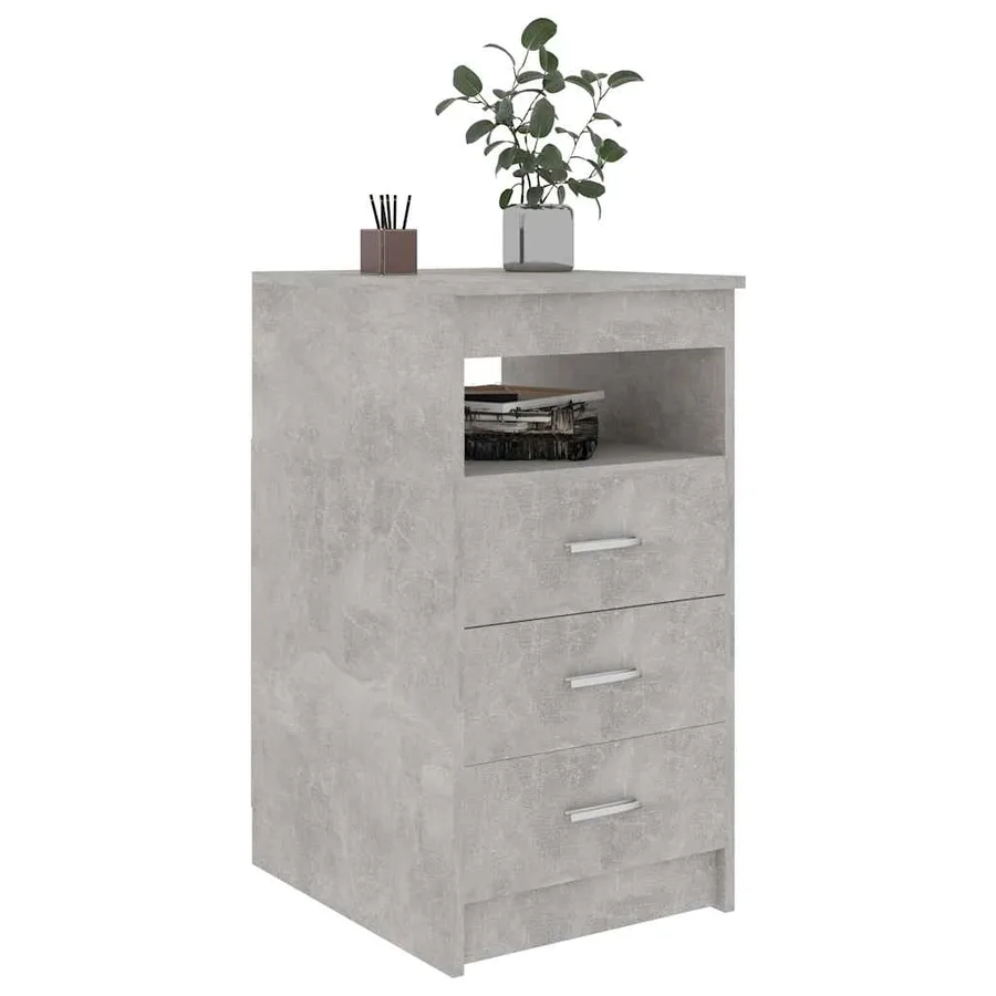 Armoire à tiroirs Gris béton 40x50x76 cm Bois d'ingénierie - 3