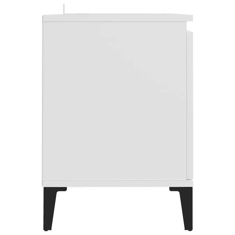 Meuble TV avec pieds en métal Blanc 103,5x35x50 cm - 6