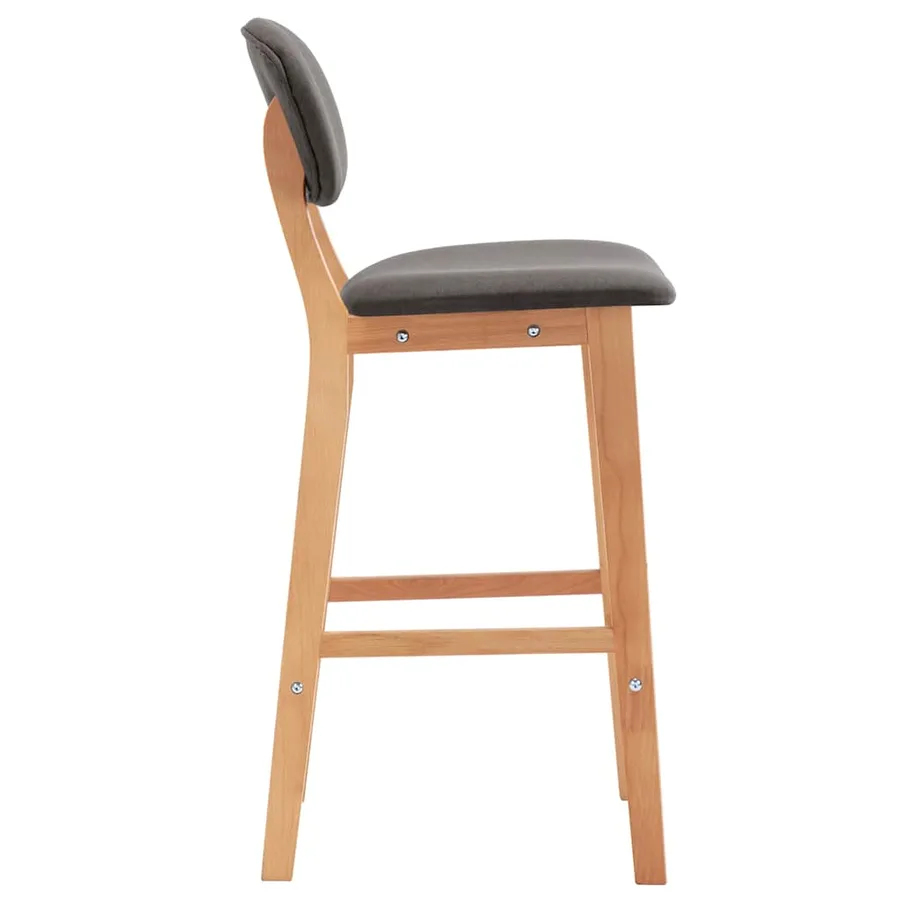 Tabourets de bar lot de 2 gris clair tissu - 4