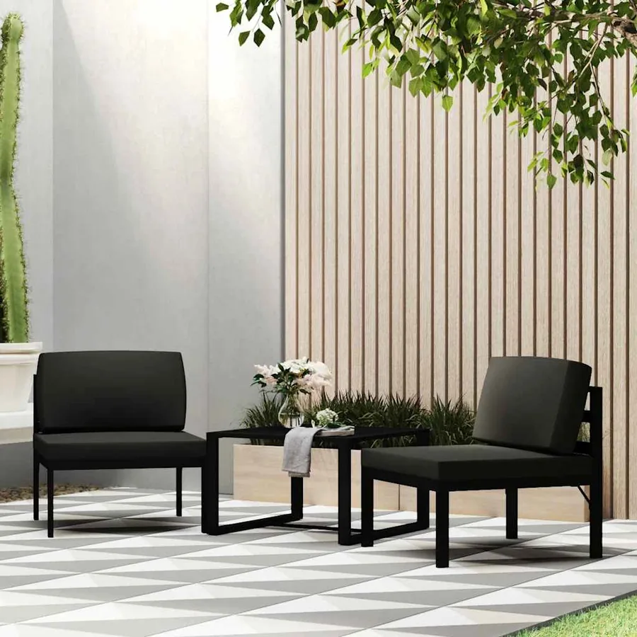 Canapé central sectionnel avec coussins Aluminium Anthracite