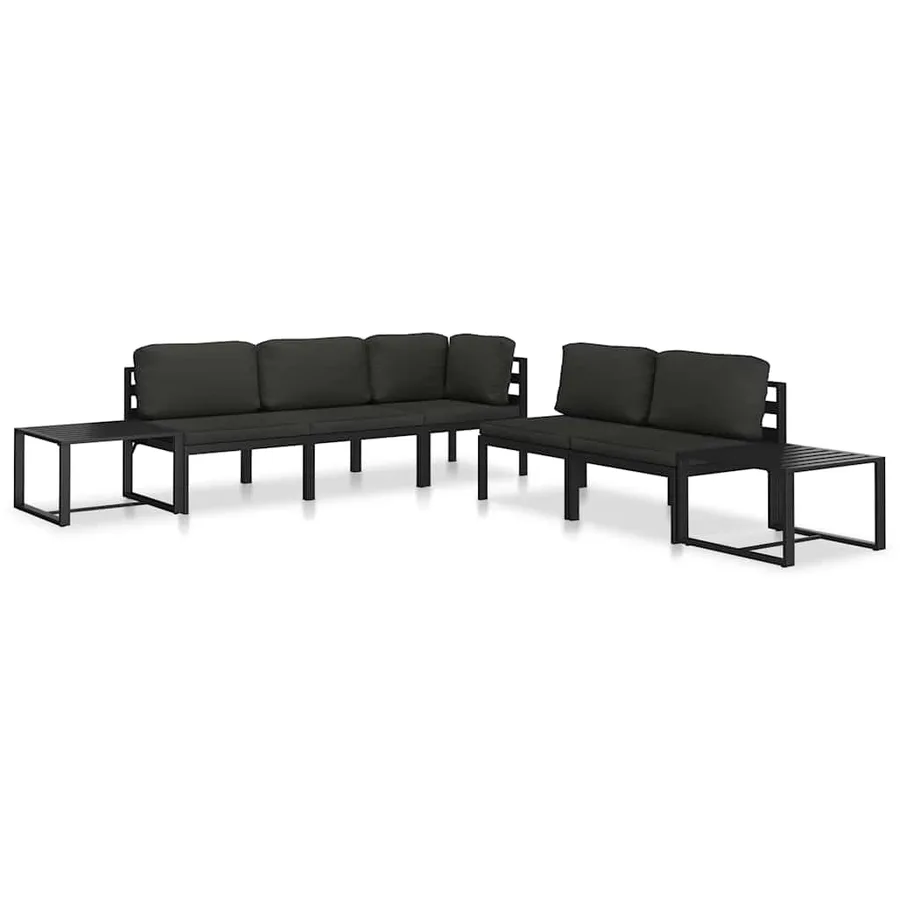 Canapé central sectionnel avec coussins Aluminium Anthracite - 11