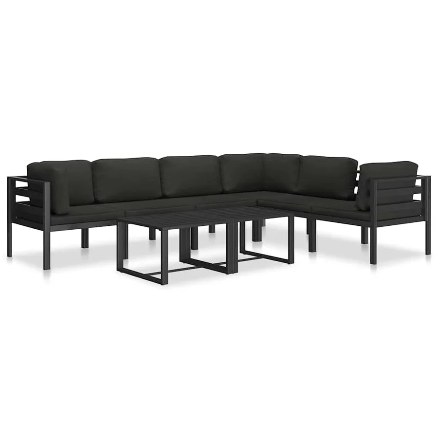 Canapé central sectionnel avec coussins Aluminium Anthracite - 6