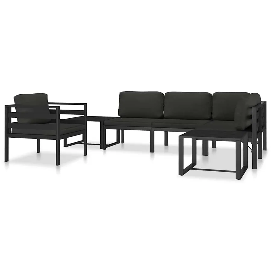 Canapé central sectionnel avec coussins Aluminium Anthracite - 9