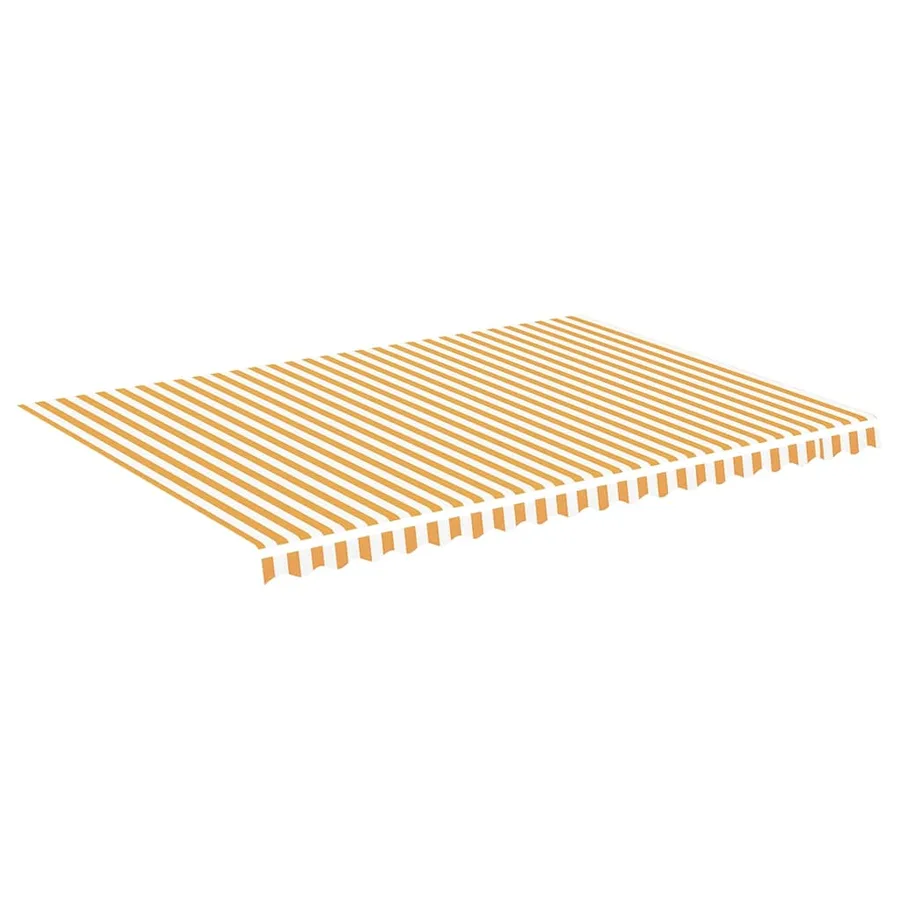 Tissu de remplacement pour auvent jaune et blanc 5x3,5 m polyester - 2