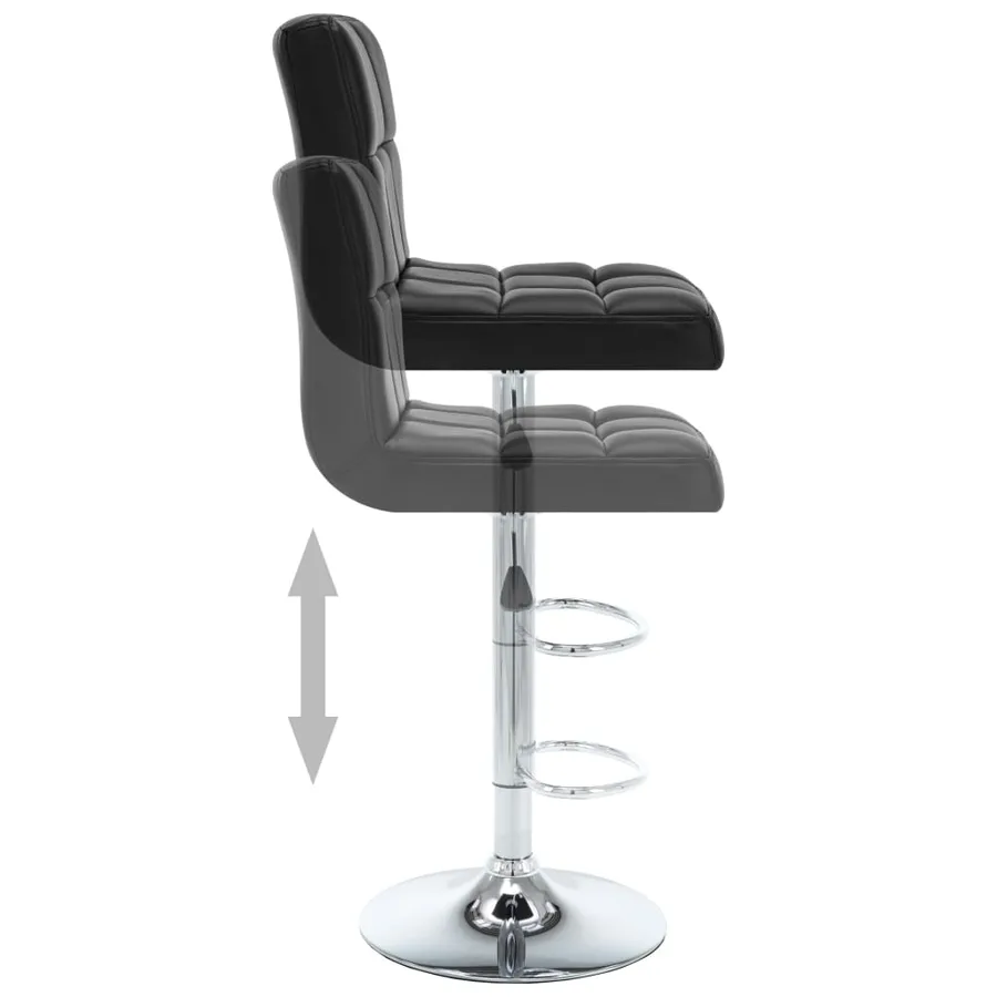Tabourets de bar lot de 2 noir similicuir - 4