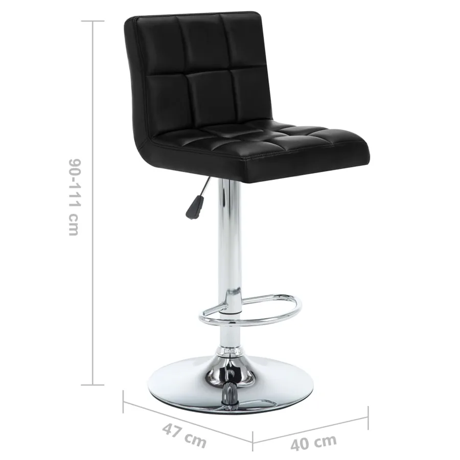 Tabourets de bar lot de 2 noir similicuir - 8
